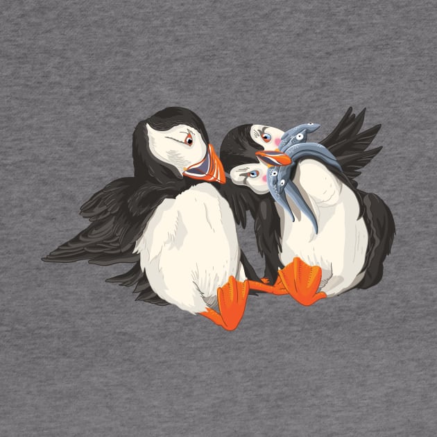 Hugging Puffins by foozledesign